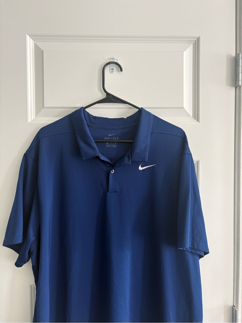 Nike Men's Royal Blue Polo with White Swoosh